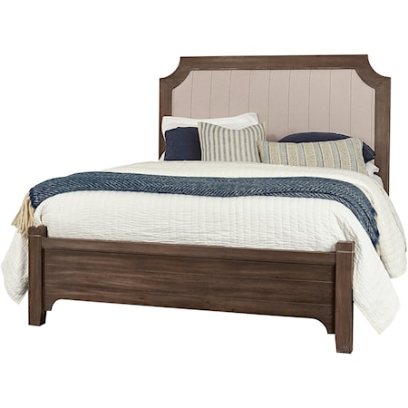 Rustic King Upholstered Bed