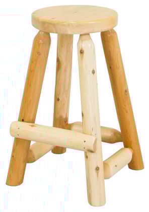 White Cedar Log Round Counterstool