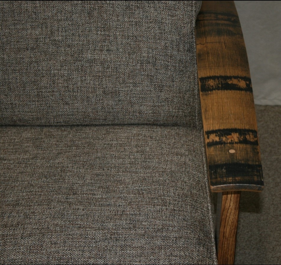 Whiskey Barrel Wooden Armed Swivel Rocker