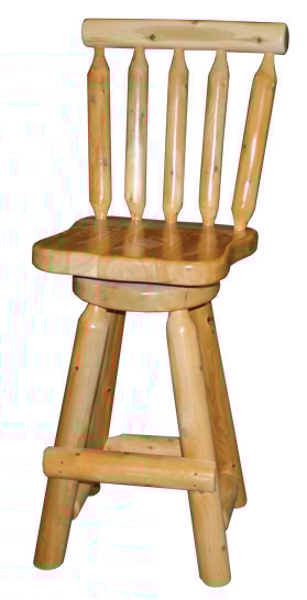 White Cedar Log Swivel Counterstool