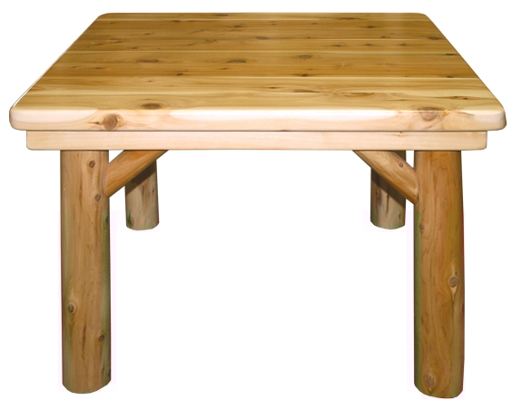 White Cedar Log Square Gathering Table