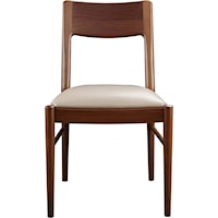 Mid-Century Modern Side Chair with Upholstered Seat