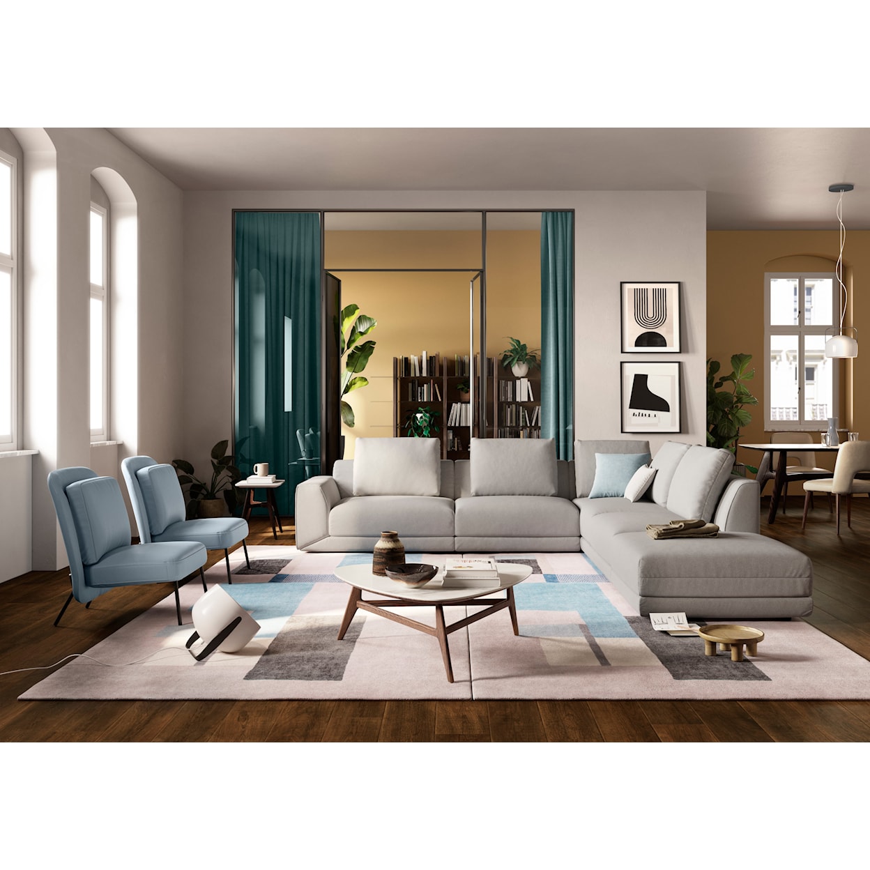 Natuzzi Editions Kartun 6 Piece Sectional 