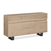 Contemporary Live Edge Sideboard Metal Base