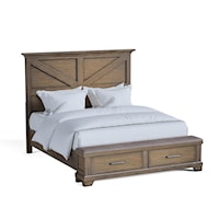 Rustic Stone Creek Eastern King Bed with Storage