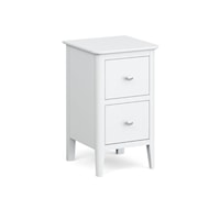Transitional Two-Drawer Narrow Beside Table