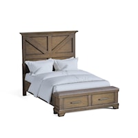 Rustic Stone Creek Queen Bed with Storage