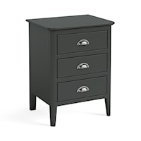Contemporary 3-Drawer Bedside Nightstand