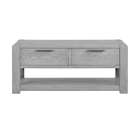 Contemporary 2-Drawer Coffee Table with Lower Shelf