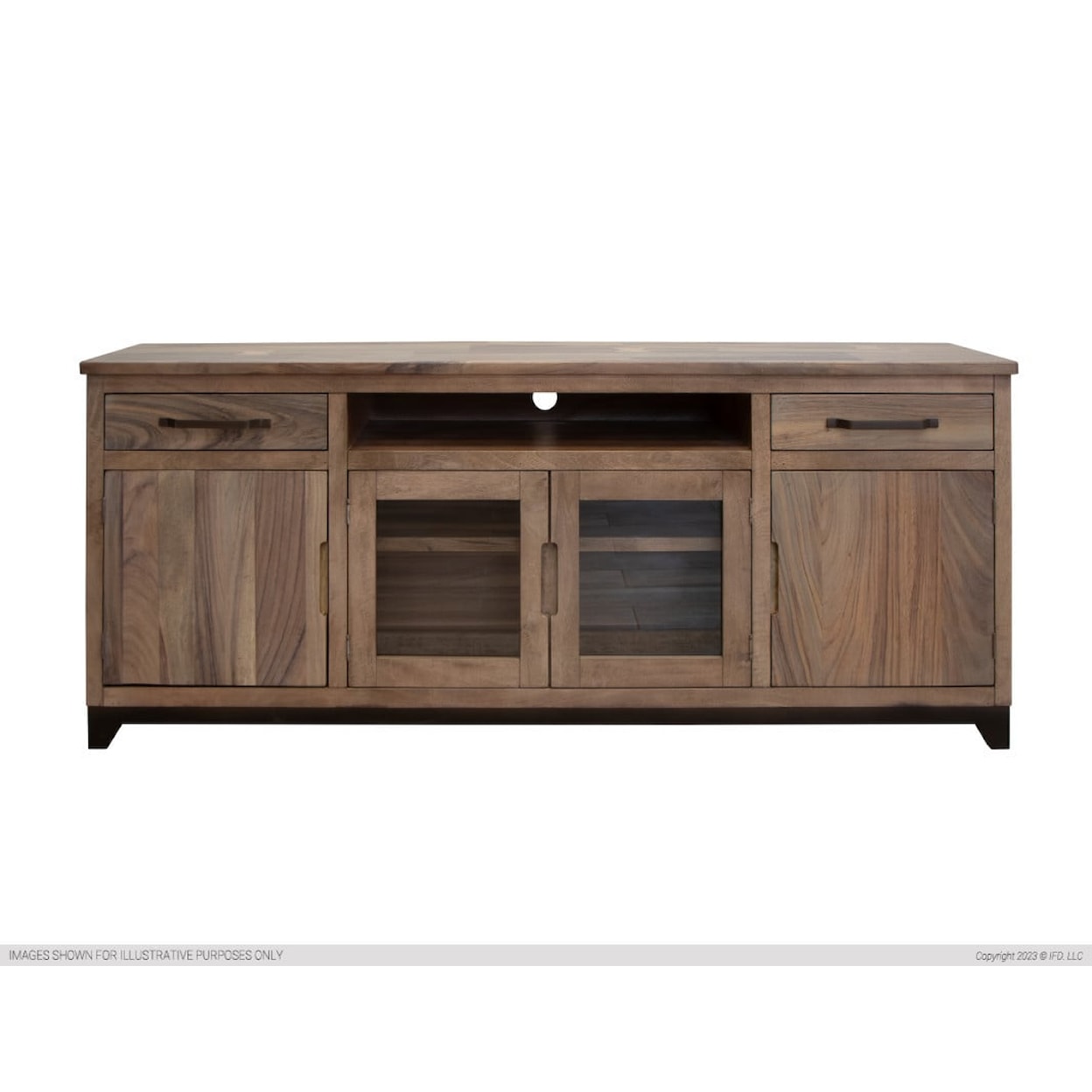 International Furniture Direct Natural Parota TV Stand