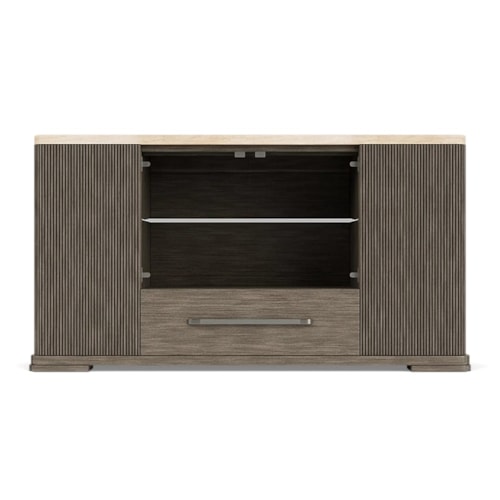 Contemporary Display Server with Stone Top