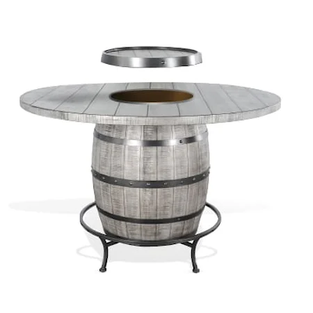 Alpine Round Pub Table w/Wine Barrel Base