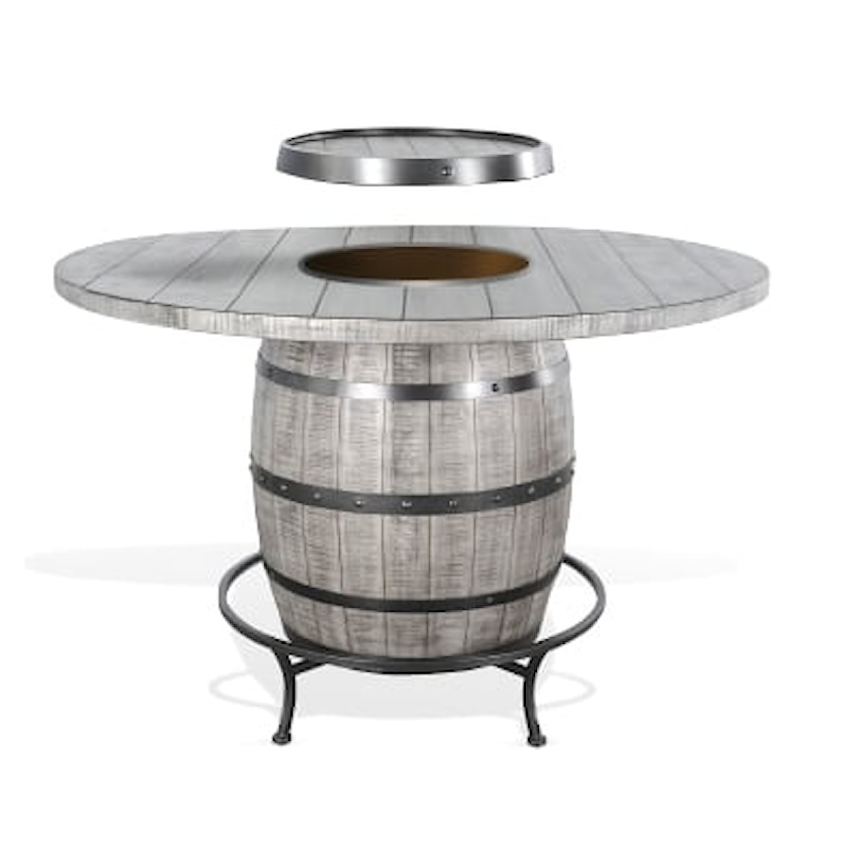 Sunny Designs 1038 Alpine Round Pub Table w/Wine Barrel Base