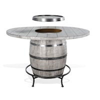 Alpine Round Pub Table w/Wine Barrel Base