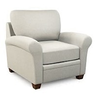 Natalie Transitional Accent Chair with Flared Rolled Arms