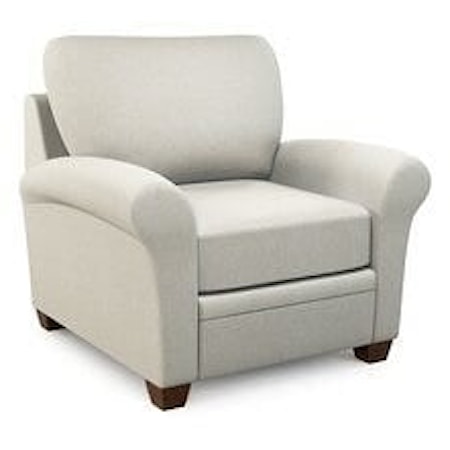 Natalie Transitional Accent Chair with Flared Rolled Arms