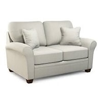 Natalie Transitional Loveseat with Flared Rolled Arms