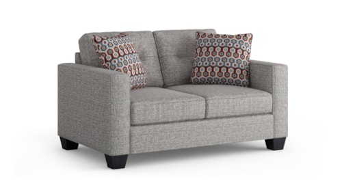 Transitional Loveseat with Accent Pillows