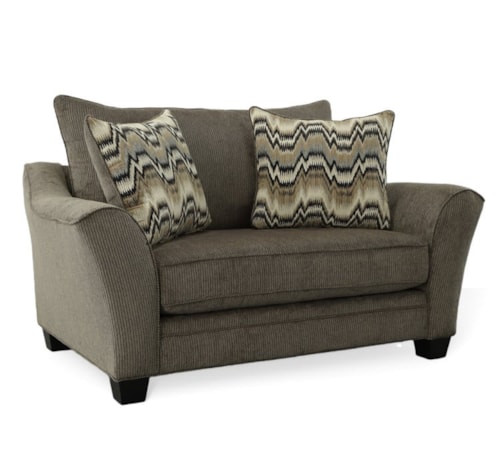 Transitional Double Chair with Accent Pillows