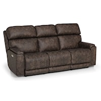 Casual Power Reclining Sofa with Power Headrests & Lumbar