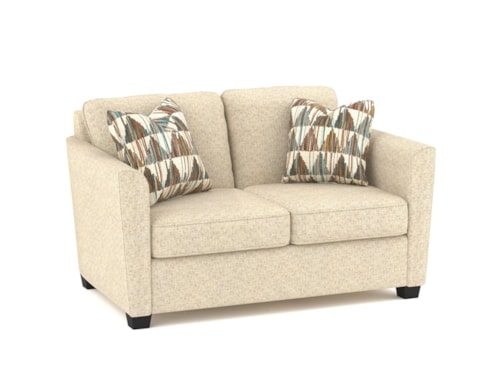 Casual Loveseat with Flared Track Arms