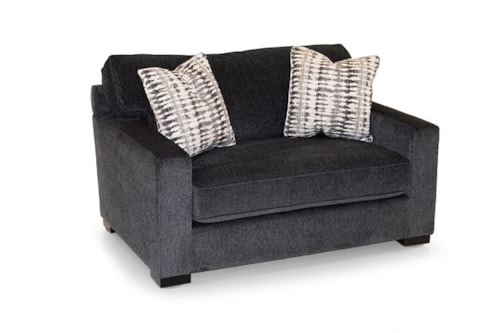 Transitional Double Chair with Accent Pillows