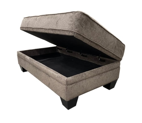 Transitional Rectangular Storage Ottoman