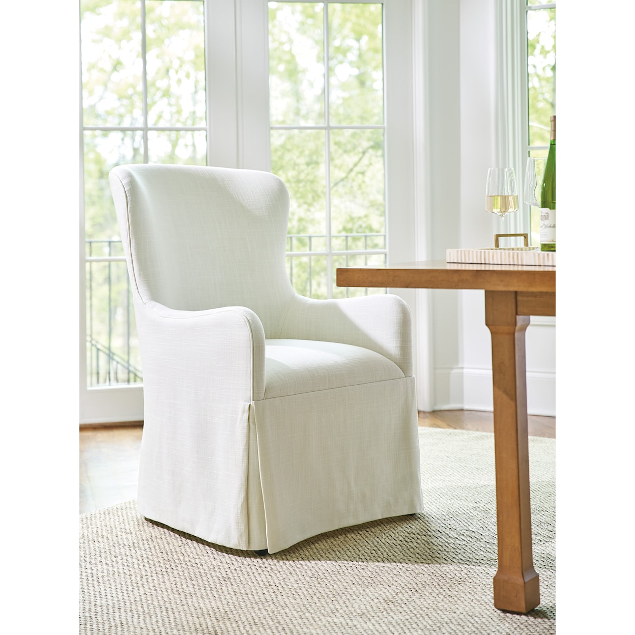 Barclay Butera Laguna Aliso Upholstered Host Chair with Casters