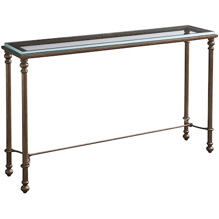 Bluff Metal And Glass Console Table
