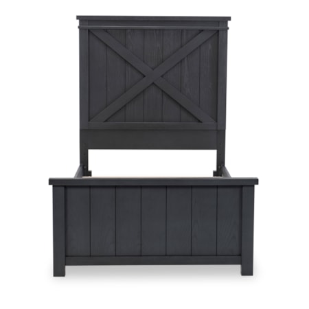 Complete Panel Bed Twin 33 Black Finish