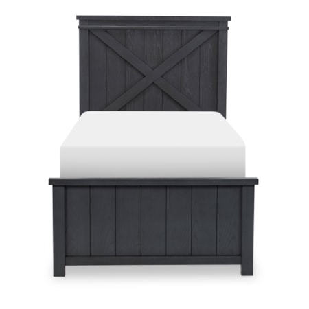 Complete Panel Bed Twin 33 Black Finish