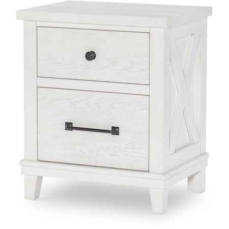 Farmhouse Nightstand with Two Drawers