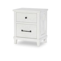 Farmhouse Nightstand with Two Drawers
