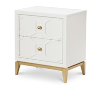 Contemporary 2-Drawer Youth Nightstand with Decorative Lattice