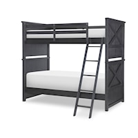 Flatiron Black Complete Twin Over Twin Bunk Bed Black Finish
