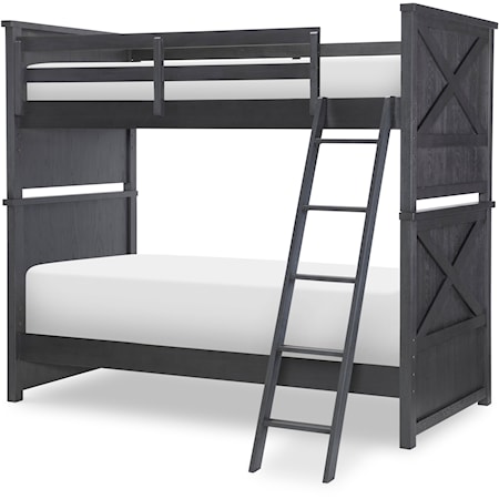Black Complete Twin Over Twin Bunk Bed