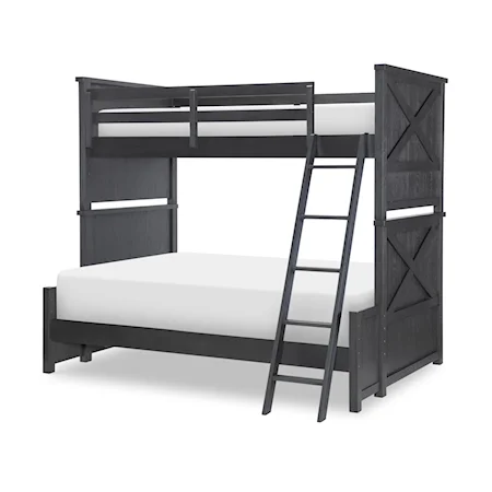 Flatiron Black Complete Twin Over Full Bunk Bed Black Finish