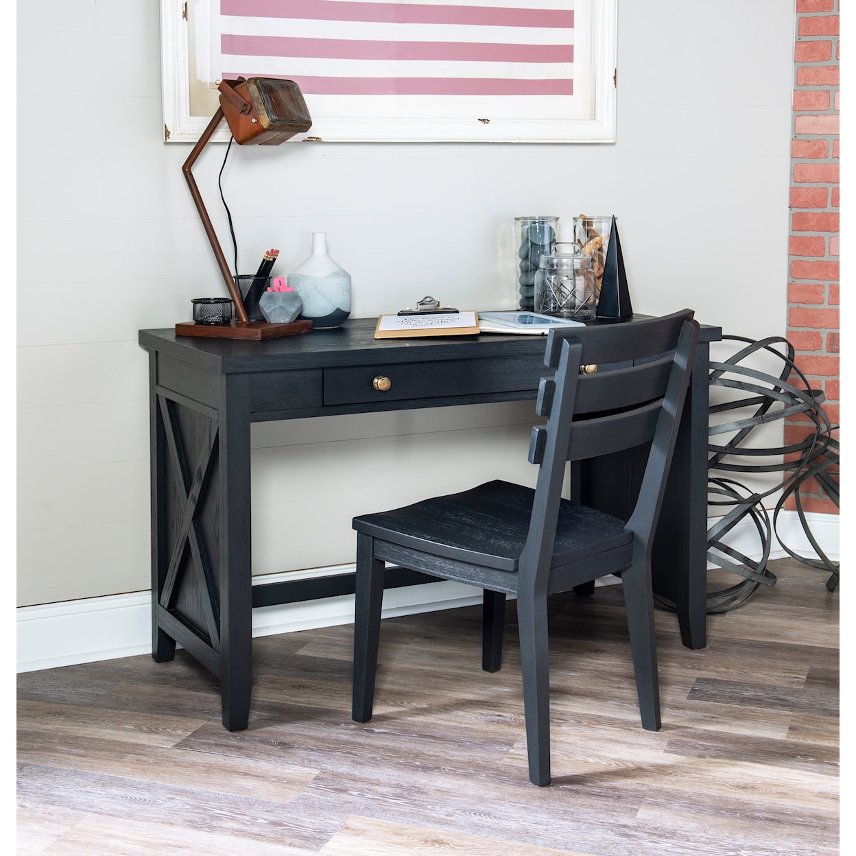 Legacy Classic Kids Flatiron Black Desk/Vanity Black Finish