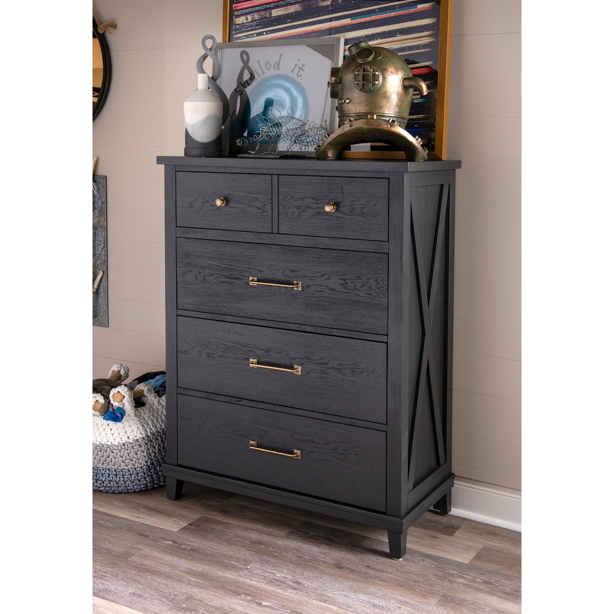 Legacy Classic Kids Flatiron Black Drawer Chest Black Finish