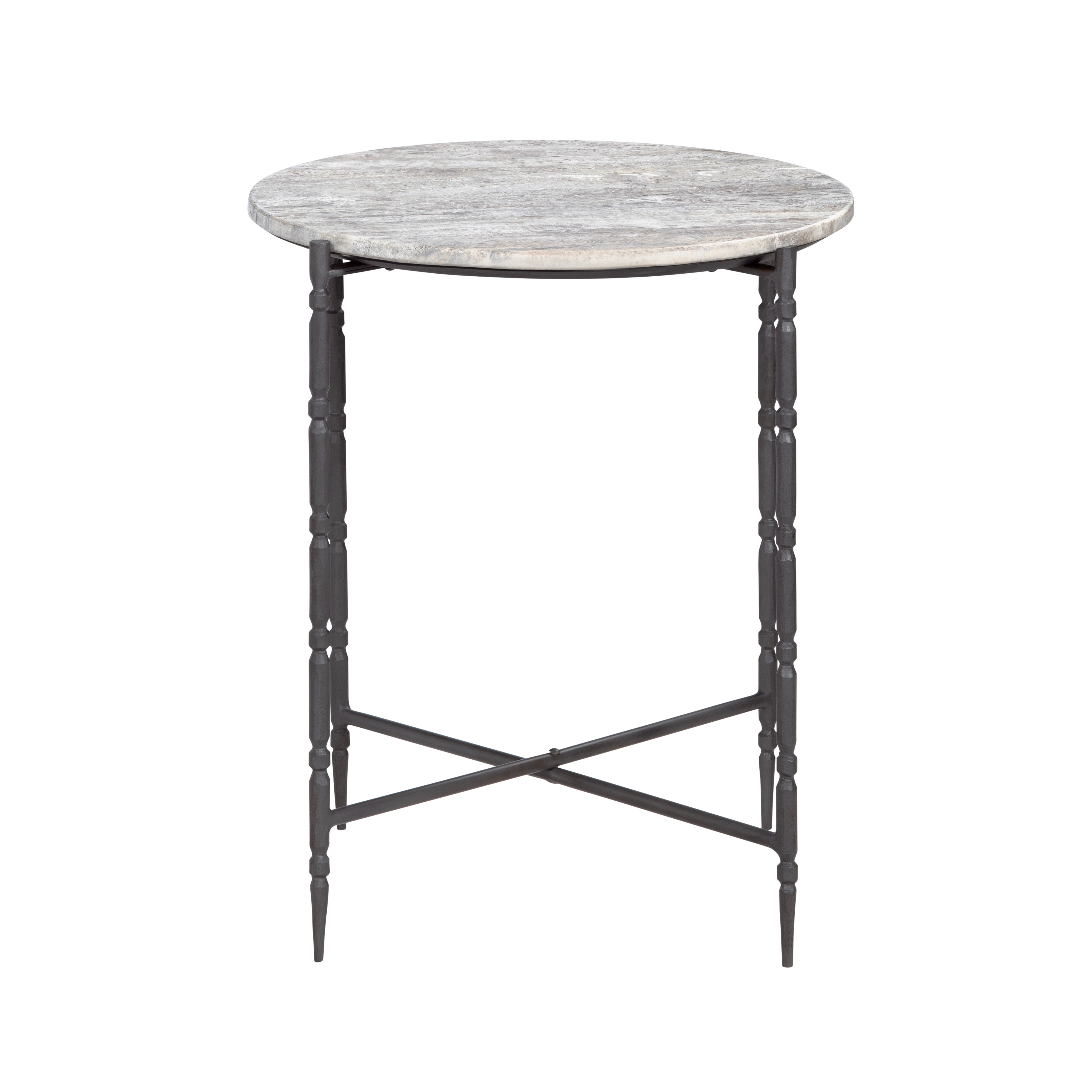 Rd. Marble-Top End Table