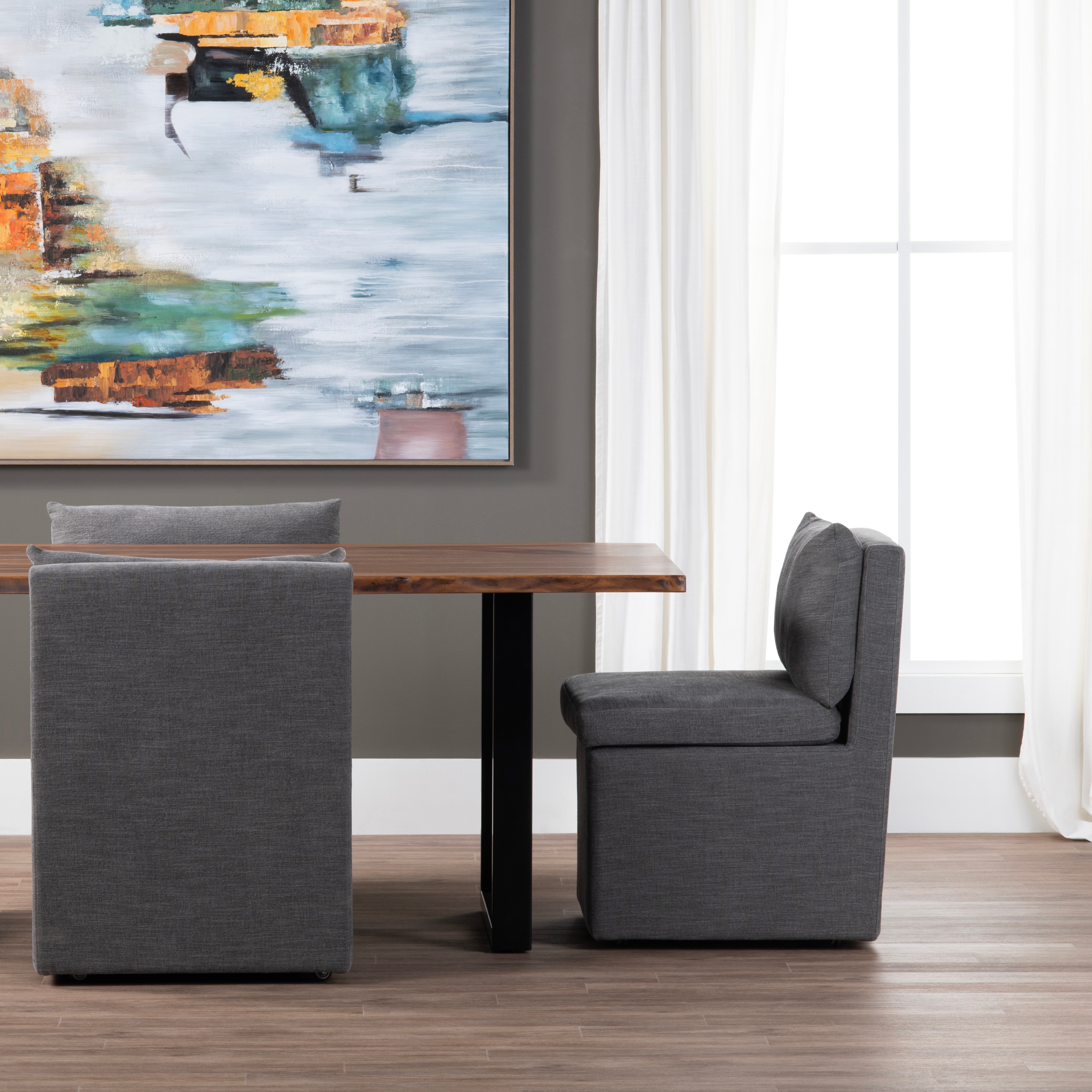 Crestview Collection Taylor Slipcover Dining Side Chair w/Casters