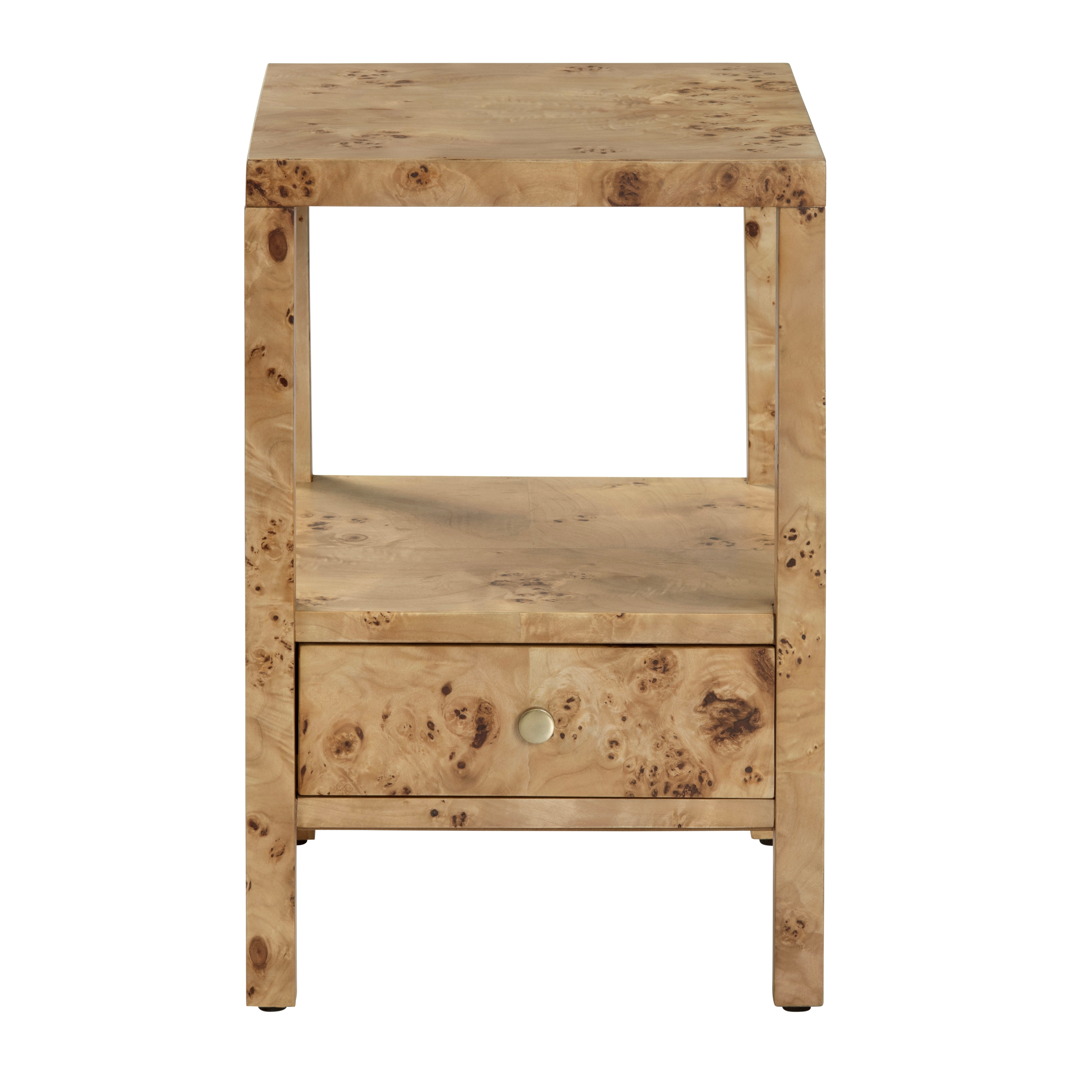 Swirl Wood End Table w/Soft-Close Drawer