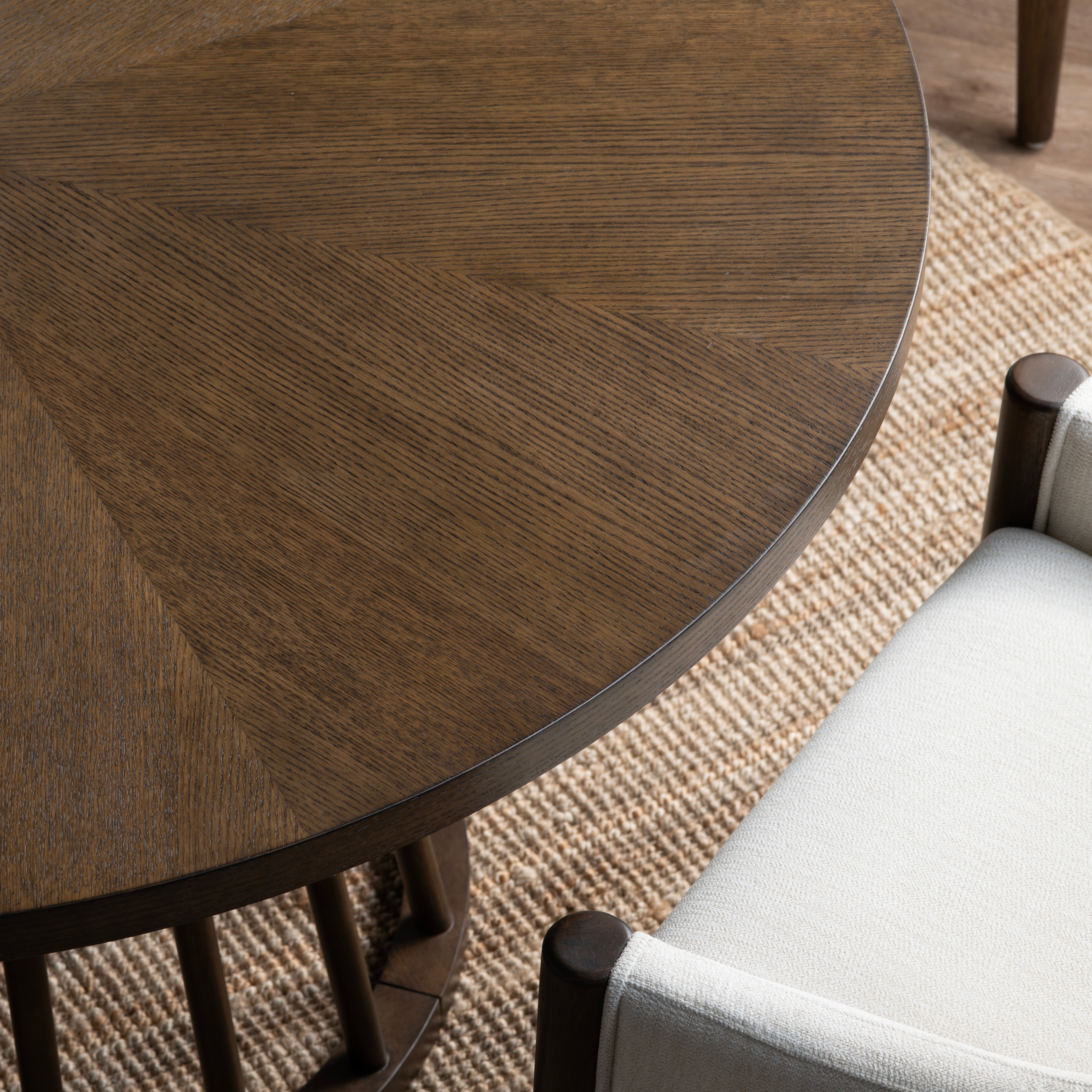 54" Round Pedestal Solid Wood Dining Table