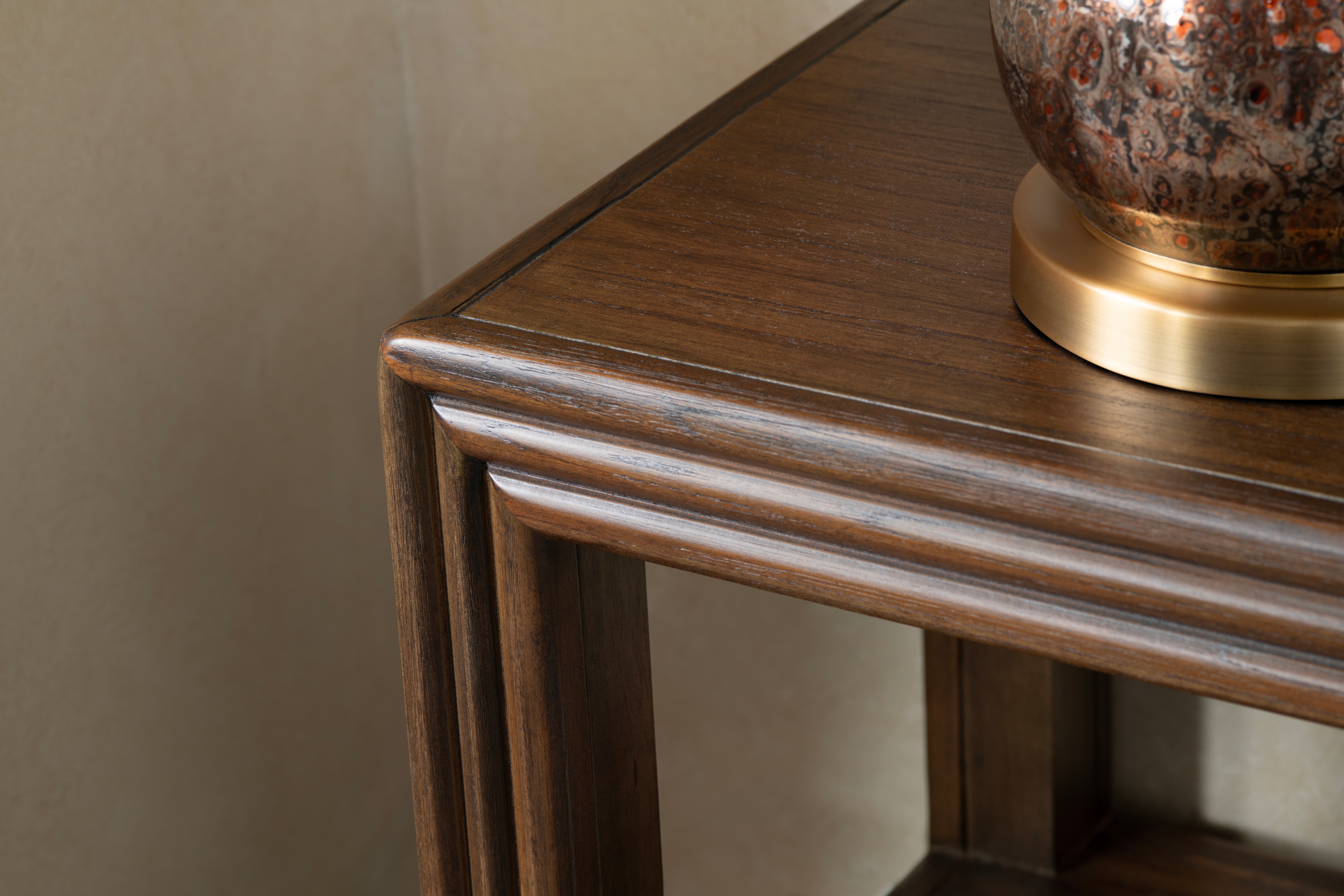 Rect. Solid Wood Console Table w/Shelving