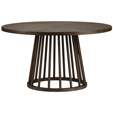 54" Round Pedestal Solid Wood Dining Table
