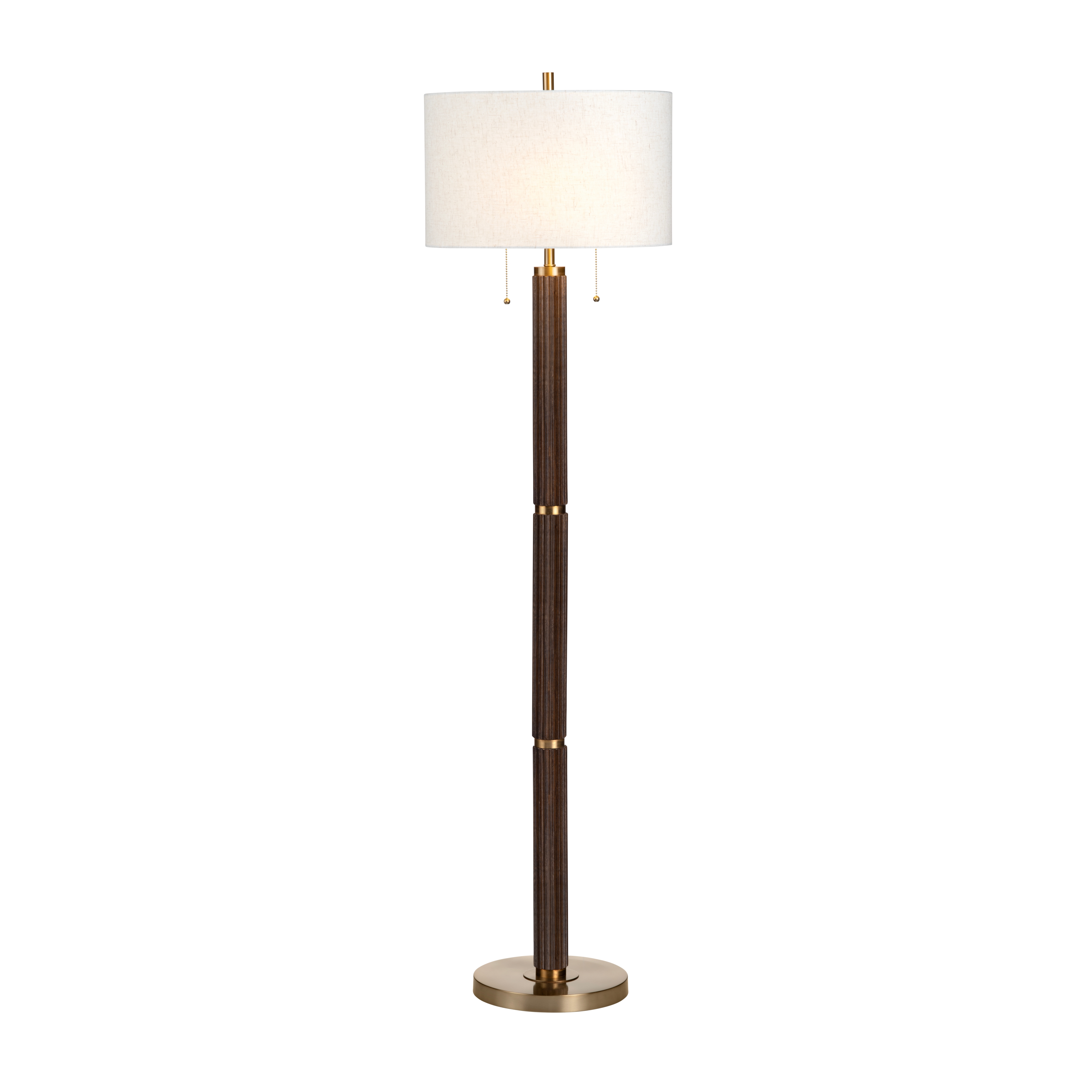 64"H Wood &amp; Metal Floor Lamp