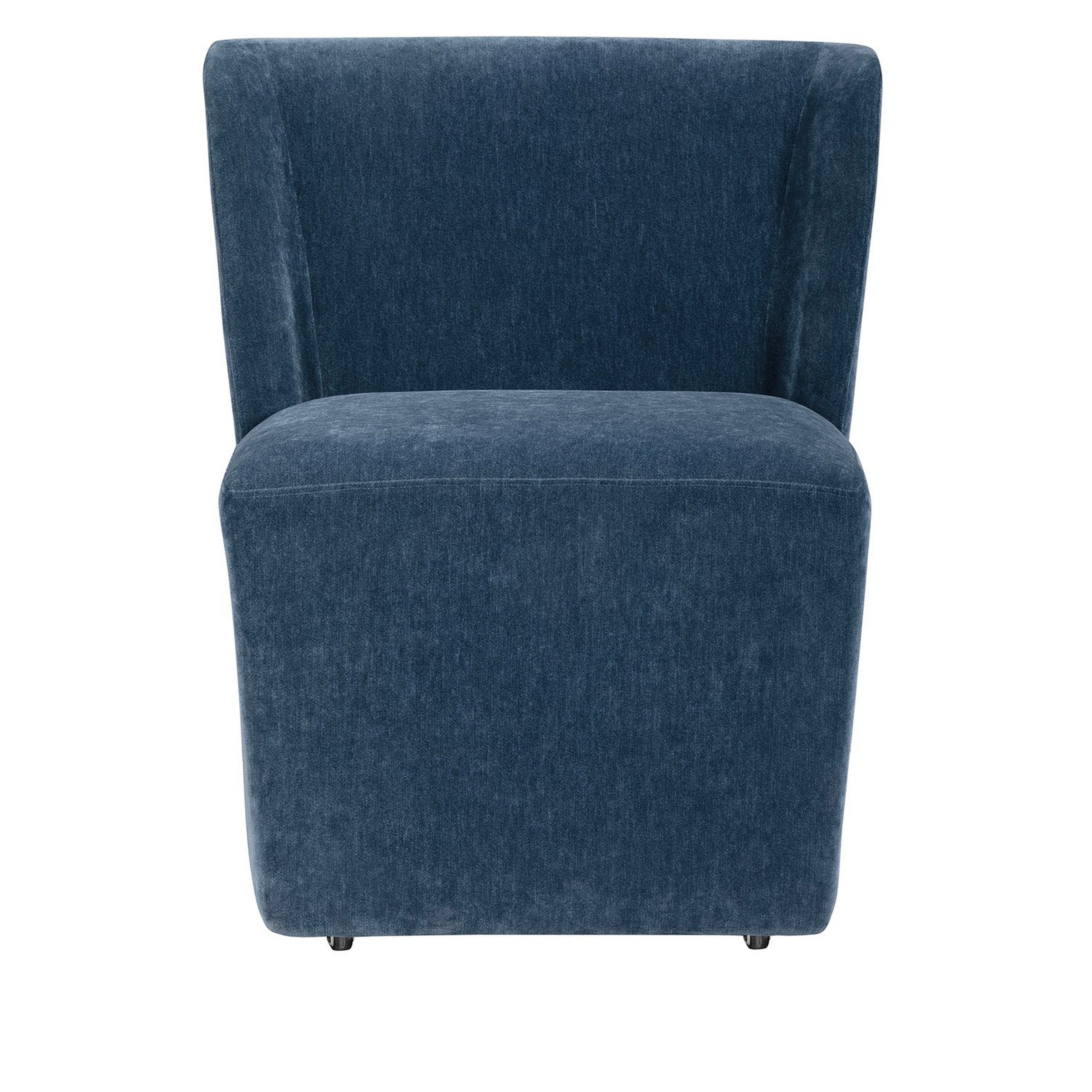 Upholstered Wing-Back Dining Chair w/Casters