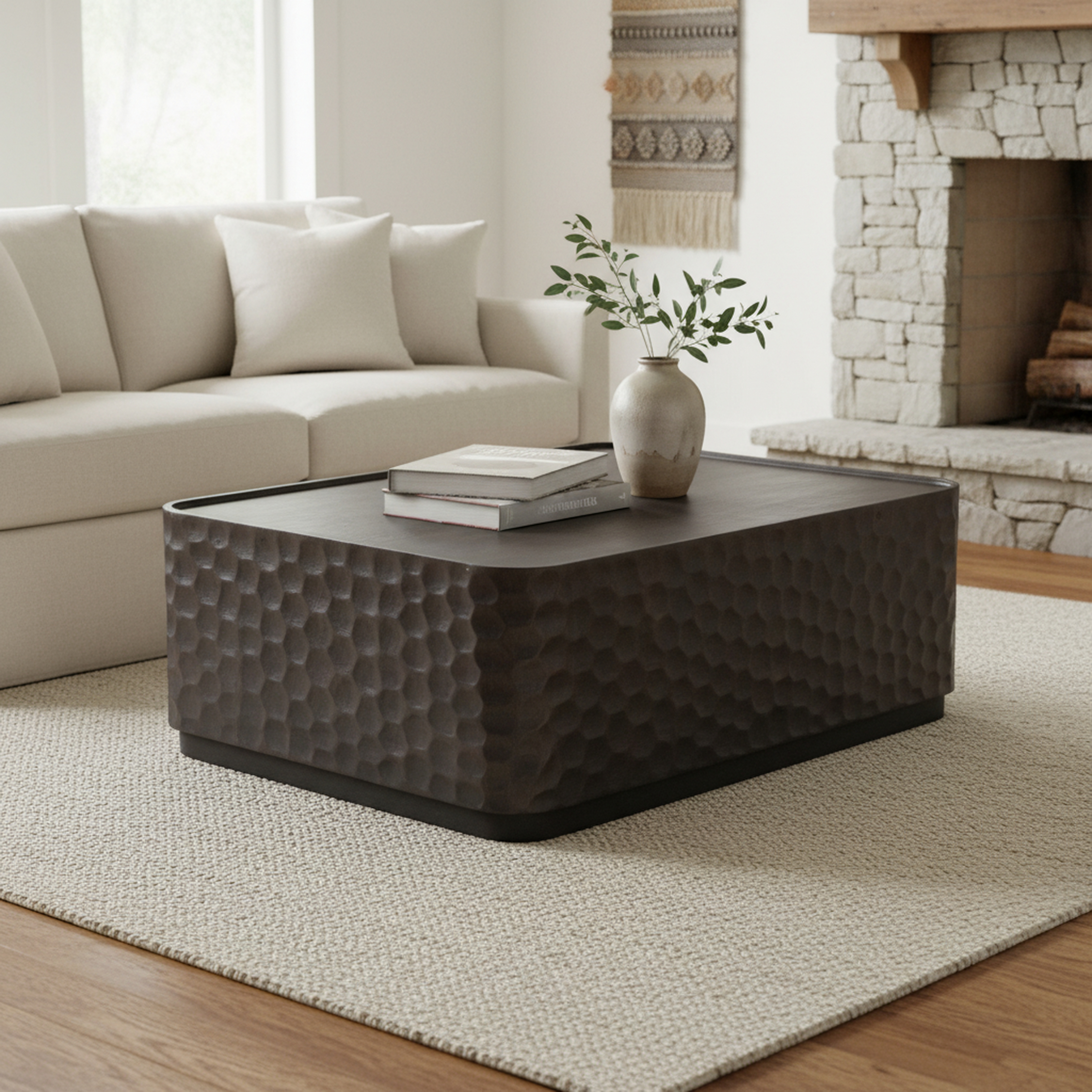 Modern Textured Cocktail Table