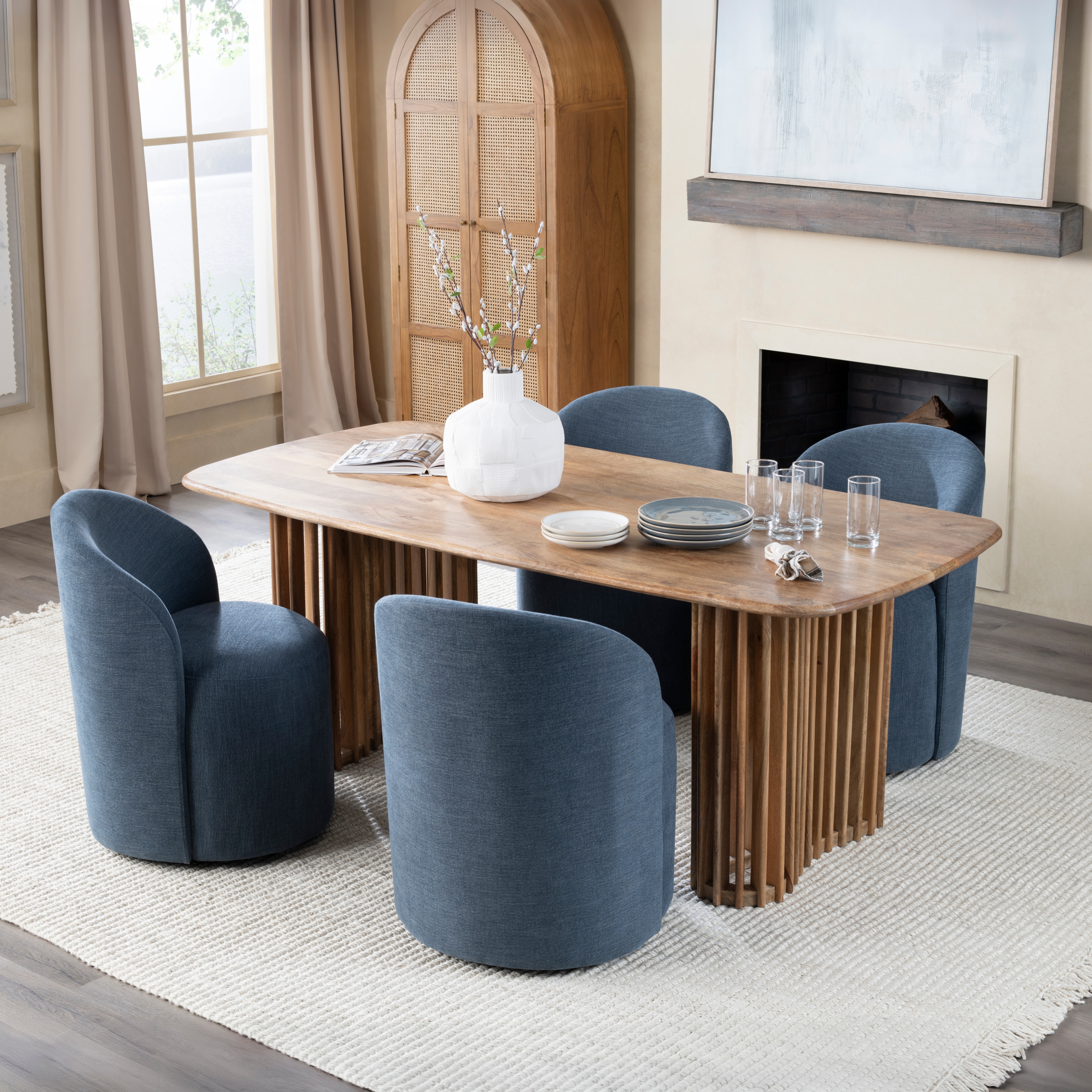 86" Ovate Double-Pedestal Dining Table