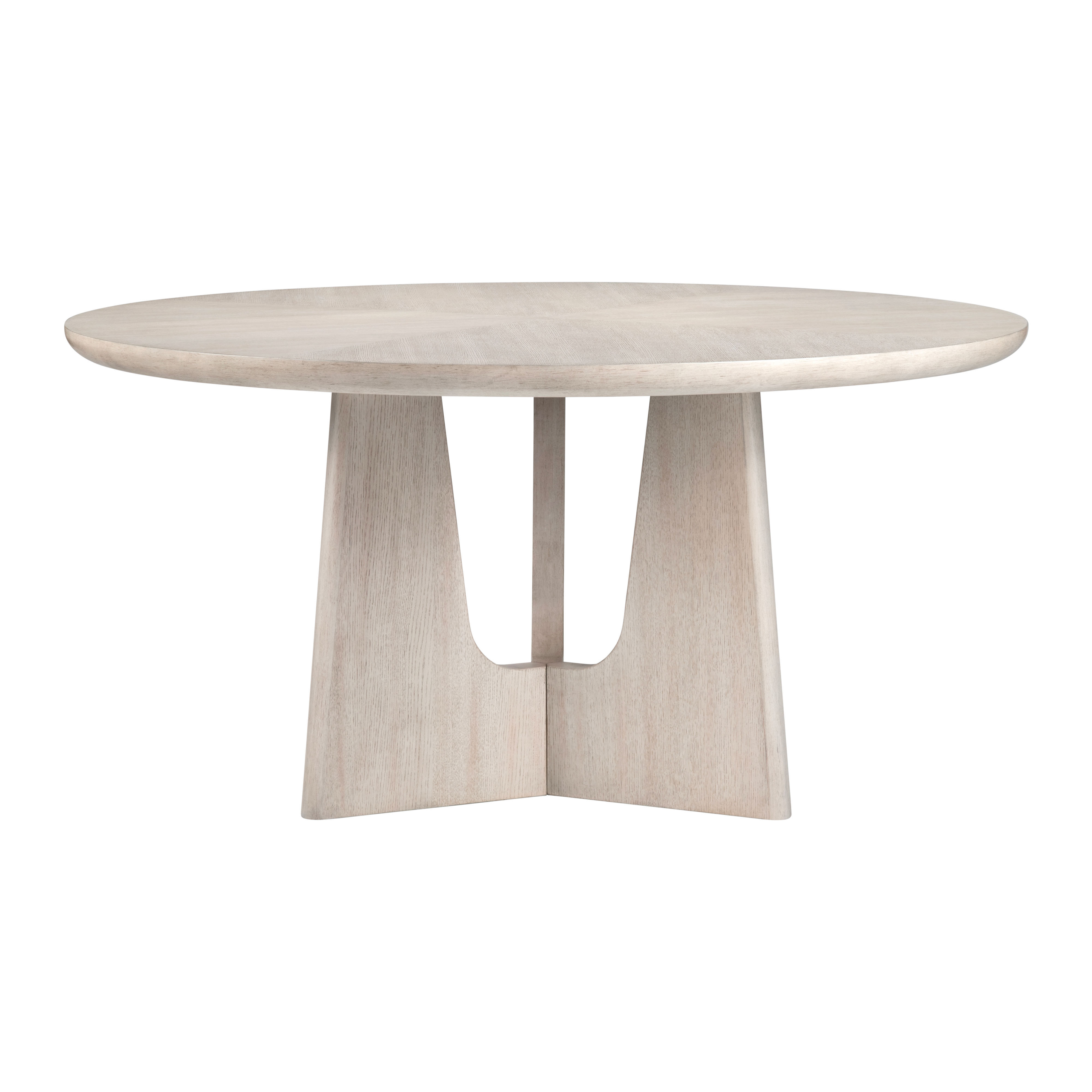 60" Light Oak Dining Table w/Sculptural Base